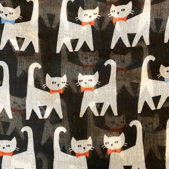 Vivian & Vincent Cat Print Infinity Scarf Lightweight Sheer Chiffon Cat Lover - Picture 4 of 10